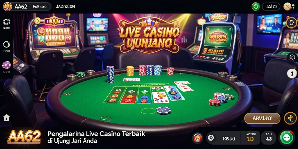Tampilan gameplay Live Casino yang mendebarkan dan interaktif.