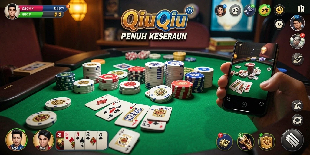 Tampilan gameplay seru dalam permainan QiuQiu BIG77.