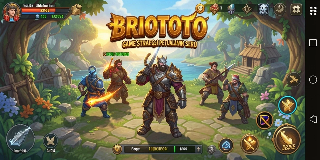 Tangkapan layar BRIOTOTO yang menunjukkan aksi pertempuran strategis.