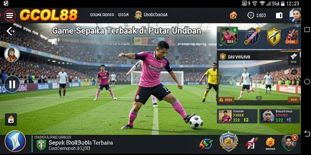 Tampilan dinamis gameplay sepak bola COCOL88 yang mengasyikkan.