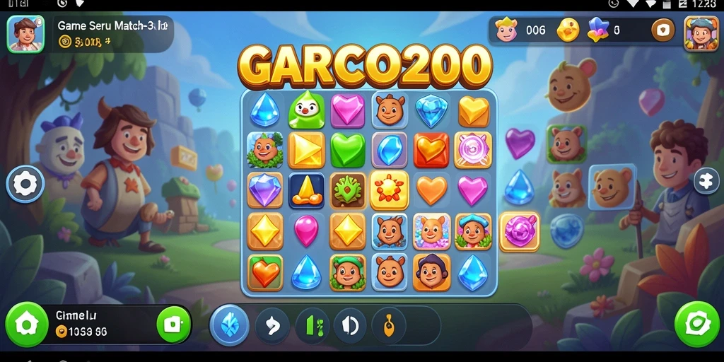 Tampilan mencolok dari gameplay GARCO200 yang penuh warna.