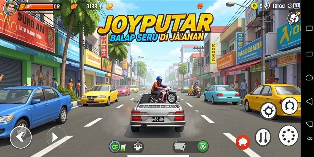 Tampilan menarik dalam gameplay Racing JOYPUTAR.