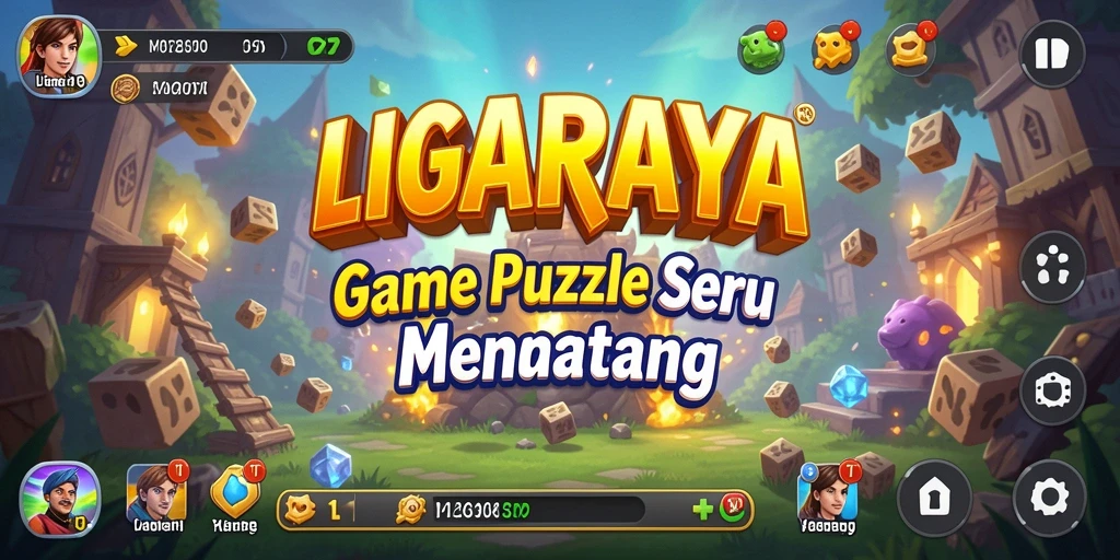 Tampilan gameplay seru di LIGARAYA yang penuh tantangan Puzzle.