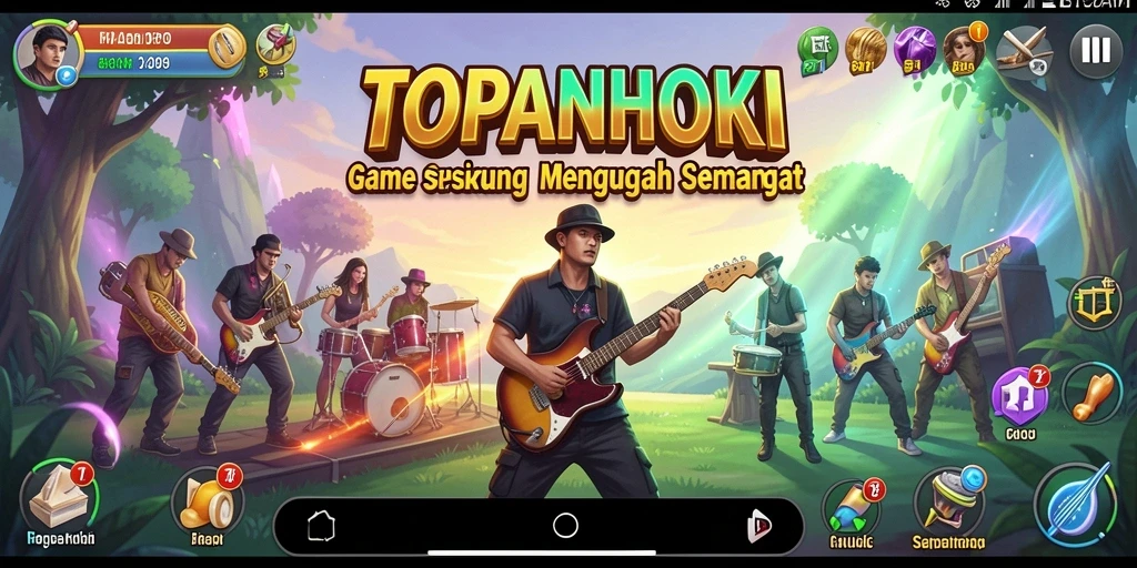 Screenshot gameplay TOPANHOKI menampilkan keseruan bermain musik.