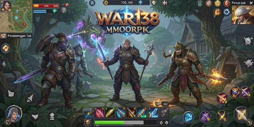 Screenshot gameplay <strong>WAR138</strong> menampilkan aksi seru dalam dunia MMORPG.